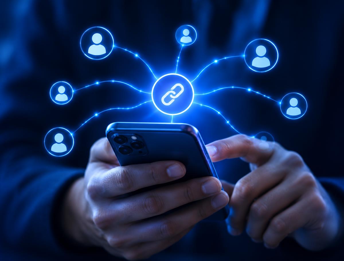 Sharing a link from a phone